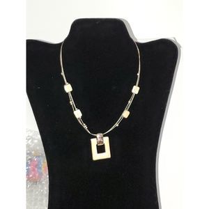 New York Women's Necklace Statement Pendant Neutral Colors Office Minimalist.